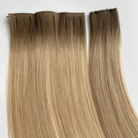 Stock en gros de cheveux vierges européens 100% naturels, aspect invisible, double trame, pour extensions capillaires 1B