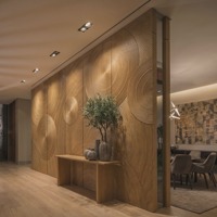 Panneau mural décoratif en bois à rainures ondulées, panneau mural texturé 3D pour la rénovation intérieure