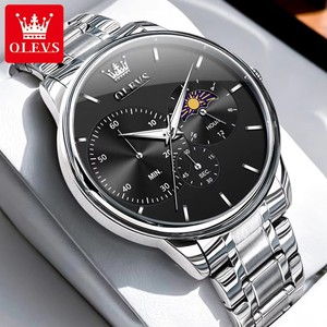 Reloj de Pulsera OLEVS 2936 de Lujo para Hombre, Cronógrafo de Cuarzo Resistente al Agua, con Fase Lunar Luminosa, para Negocios, Regalo para Hombre - Product Image 1