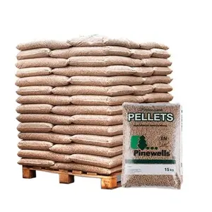 Pellets de madera de biomasa de pino de calidad certificada EN PLUS A1 de 15kg, empaquetados en bolsas de 6mm-8mm de tamaño a la venta - Product Image 1