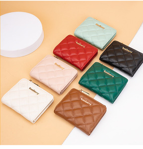 Cartera al por Mayor, Monedero Pequeño con Logotipo Personalizado, Diseño <span class=keywords><strong>de</strong></span> Diamantes, Billetera para Damas con 5 Ranuras para Tarjetas y Ventana para Identificación, Bolsillo para Monedas - Product Image 6