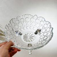 Assiette à dîner en verre triangulaire avec motif végétal, en verre cristallin jetable pour la maison, les mariages et les fêtes