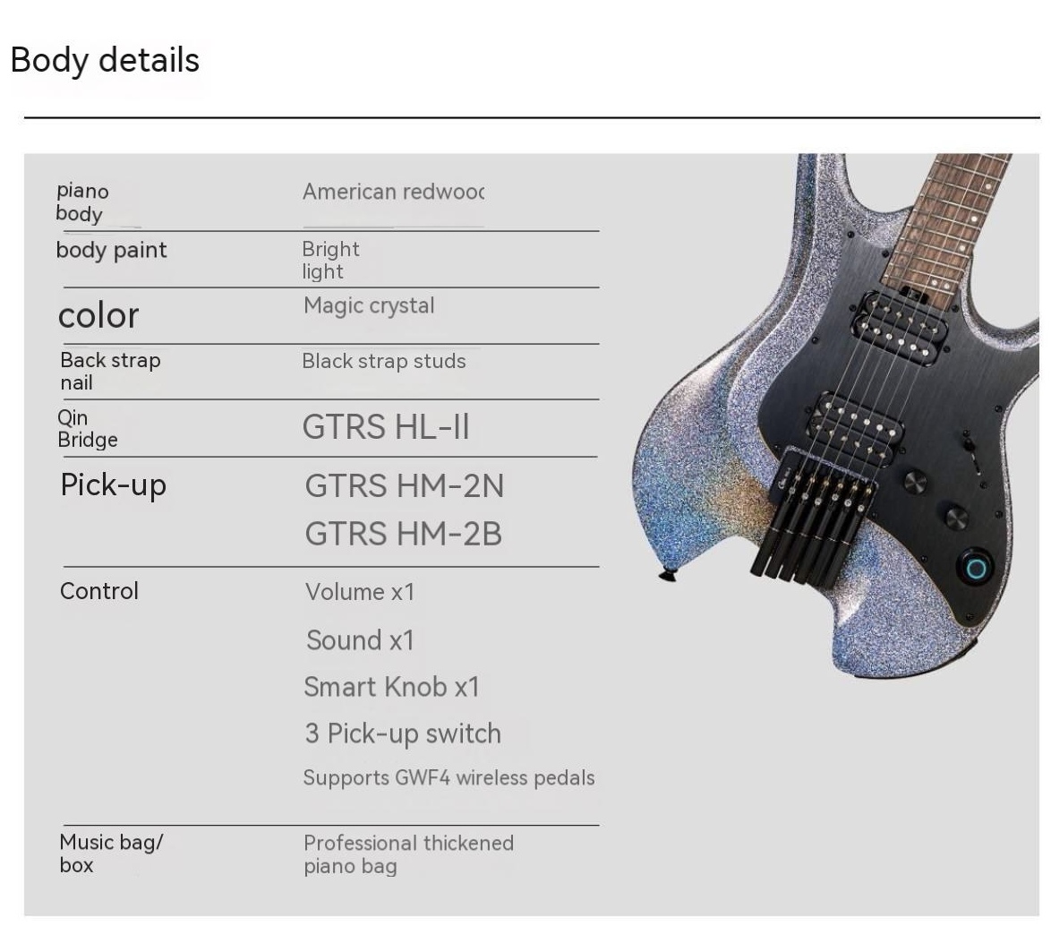 MOOER GTRS W902 Smart Headless Electric Guitar - Portable