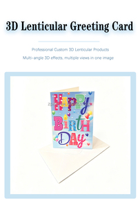 Cartes de vœux lenticulaires 3D personnalisées avec logo imprimé, animations 3D à effet de profondeur, cartes cadeaux pour anniversaires, fêtes, bénédiction et célébrations - Product Image 2