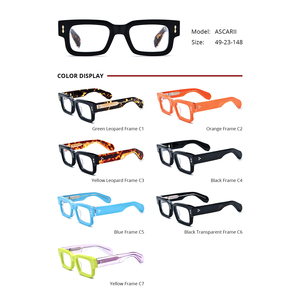 Kính mắt Borregls <span class=keywords><strong>Acetate</strong></span> nữ <span class=keywords><strong>2025</strong></span> thiết kế mới kiểu vuông, gọng kính nam dày, mắt kính quang học Jmm ASCARII - Product Image 3