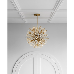 <span class=keywords><strong>Dickinson</strong></span>, candelabro de cristal de perla grande, candelabro de esfera, lámpara de techo con forma de diente de león para sala de estar, comedor, baño - Product Image 2