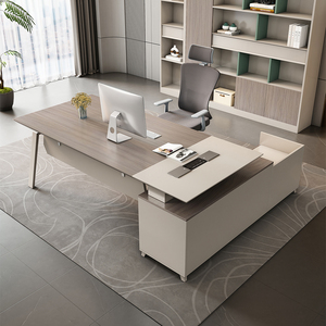 2024 meilleur prix luxe moderne en forme de L convertible mobilier de bureau directeur industriel secrétaire <span class=keywords><strong>Table</strong></span> - Product Image 2