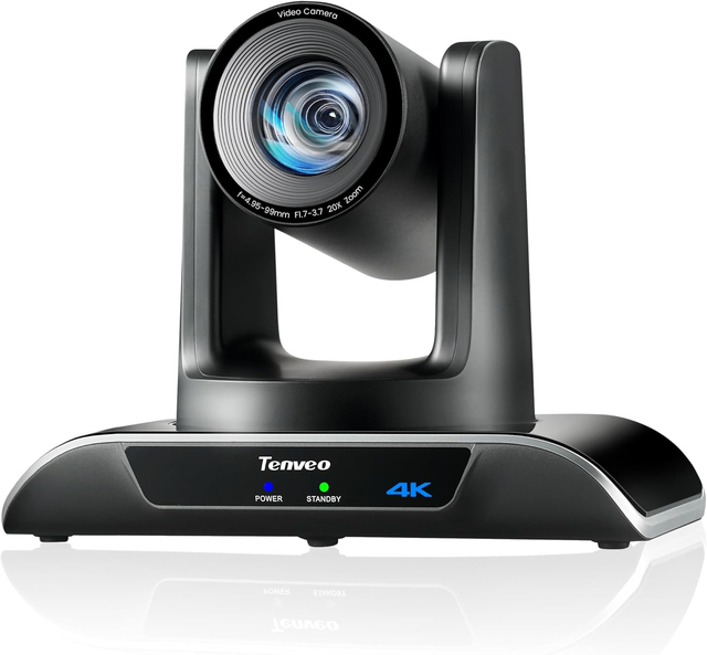 Tenveo VHD20H 4K PTZ Streaming Camera AI Tracking 20X Optical Zoom USB3.0/HDMI/RJ45 Video Camera for Live Streaming