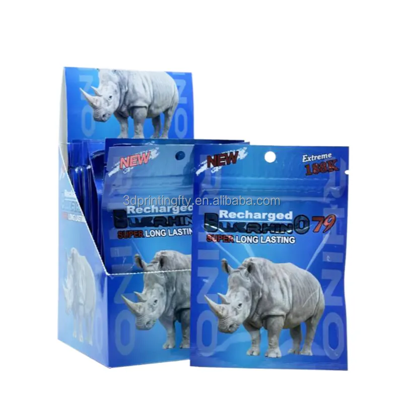 Uv Effect Male enhancement pills packing boxes rhino 69 3d paper cards effect rhino 69 pill capsule blister packaging cards
