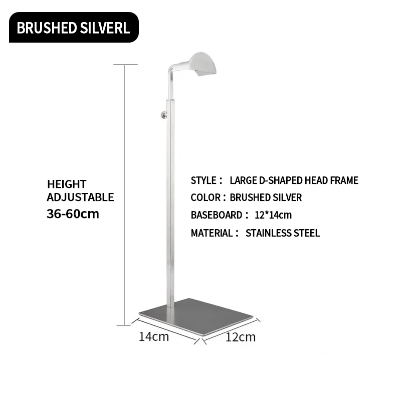 Cabeza D grande - Plata cepillada