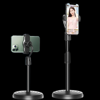 Support de téléphone portable de bureau réglable en hauteur, rotatif à 360 degrés, pour diffusion en direct et enregistrement vidéo