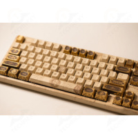 TechRexy Keycaps Personnalisés Vintage Beige Ivoire avec Accents Dorés, Série Heritage Legends, Doubleshot PBT, Kit Complet pour Clavier, Logo Personnalisé