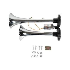 Double klaxon à air chromé de <span class=keywords><strong>camion</strong></span> de 12 \ "x9-1/2 \" personnalisé avec conception de haut-parleur à 2 voies d'électrovanne de 12/24 volts pour <span class=keywords><strong>camion</strong></span> - Product Image 1