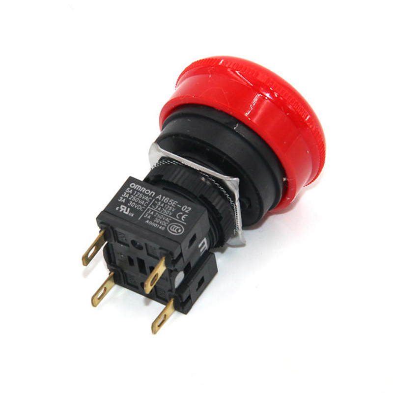 Абсолютно Новый Om-Рон A165E-02 переключатель аварийной остановки Н. С. DPST гриб Кнопка 5A 250VAC 30VDC 14.7N припой Панель Крепление по хорошей цене
