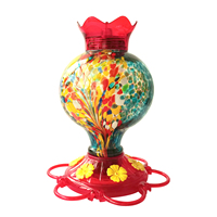 Mangeoire à colibris en verre personnalisée en gros, mangeoire à nectar suspendue pour oiseaux, pour jardin extérieur, cour arrière, OEM ODM