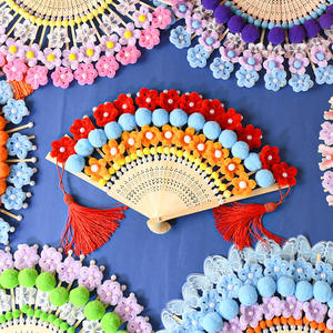 Abanico Plegable Hecho a Mano, No Tradicional, con Materiales de Bricolaje, Cultura Tradicional, Bambú, Estilo Antiguo, Maquillaje Facial de la Ópera de Pekín, 15-35 cm - Product Image 4