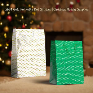 Sacchetto Regalo Medio con Pois in Lamina d'Oro 5634, Accessori per Festività Natalizie - Product Image 3