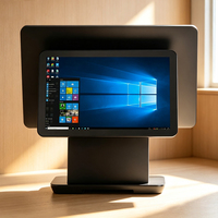 Terminal de point de vente (POS) ultra-fin en alliage d'aluminium noir de 15,6 pouces, personnalisé OEM ODM, avec écran tactile capacitif 10 points, processeur Intel I5, multi-OS