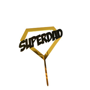 ท็อปเปอร์เค้กอะคริลิค รูปน้ำผึ้งและหวานๆ สุขสันต์วันเกิด พ่อ รักคุณ พ่อ ซุปเปอร์แด๊ด ของตกแต่งเค้กสำหรับวันพ่อและวันเกิด - Product Image 5