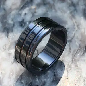 Nuovi gioielli di moda amanti di alta qualità marchi di lusso anelli 8mm anello da sposa in ceramica nera per uomo e donna