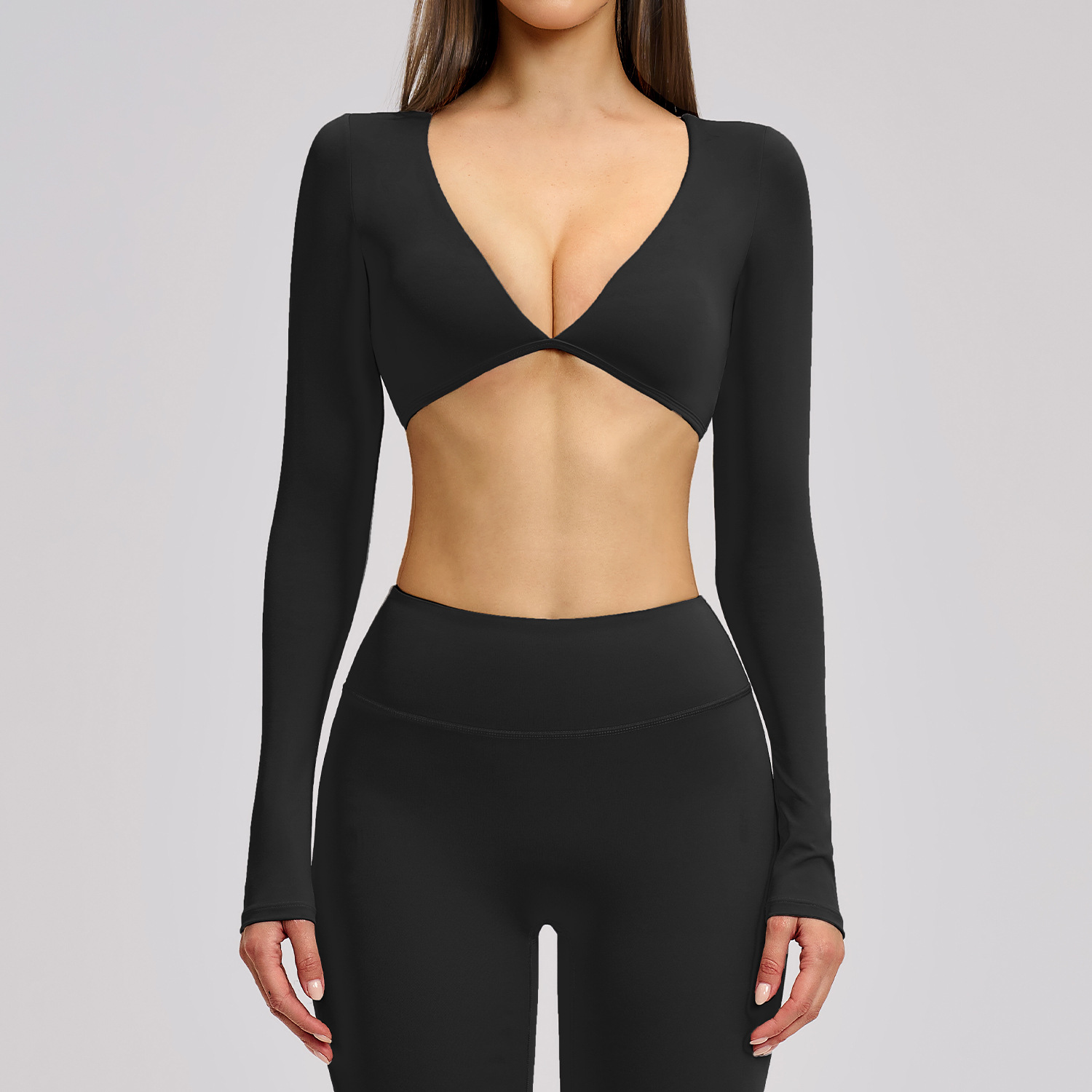 Long Sleeve Top-Black