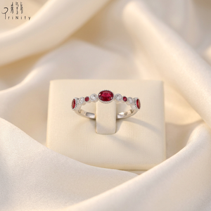 Anillo de Rubí Rojo Vivo de Alta Gama, Estilo Vintage, Joyería Fina, Oro Blanco Sólido de 18K, Piedra Preciosa Natural, Anillo de Diamantes Naturales para Boda - Product Image 5