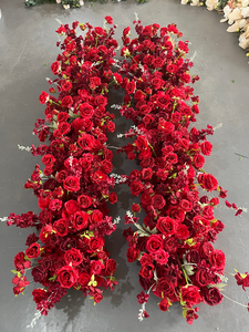 ผ้าปูโต๊ะดอกไม้ประดิษฐ์สีแดงสำหรับงานแต่งงาน รุ่น W-FR001 ของตกแต่งห้องโถงสำหรับงานปาร์ตี้และงานอีเว้นท์ - Product Image 3