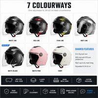 Casque de moto ouvert ABS à double visière 3/4 demi-coque Casco Capacete Moto Unisexe Adulte Scooter Moped