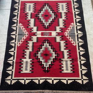 Handwoven Southwestern Kilim Wool Rug Tribal Geometric Area Rug for Living <b>Room</b> Bedroom - Product Image 1