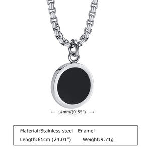 Sıcak satış turkuaz kaplan gözü doğal taş yuvarlak kolye uzun paslanmaz çelik zincir kolye erkekler için - Product Image 6