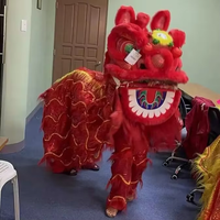 Funtoys Costume pour adulte Danse traditionnelle chinoise du lion Costume de danse du lion chinois Nouvel An chinois lion pour spectacle
