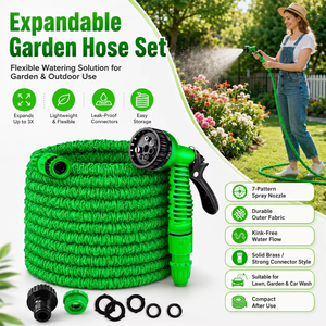 Blue 25ft Expandable with ABS Plastic <b>Irrigation</b> Trompos Water Pipes Poly Pipe Opp Bag Reel - Product Image 4
