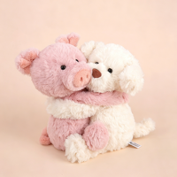 Peluche personnalisée OEM mignonne en forme de cochon ou de chien, rembourrée en coton PP avec doublure en maille, idéale pour la promotion de marque et les cadeaux d'entreprise