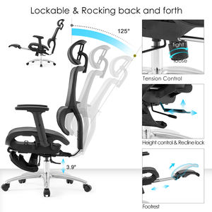 Silla de ordenador giratoria de malla barata moderna, silla de oficina ergonómica de lujo con respaldo alto de trabajo ajustable con soporte lumbar - Product Image 4