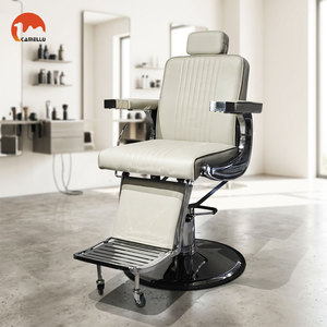 Sillón de Barbería Moderno Gris <span class=keywords><strong>para</strong></span> Salón de Belleza, <span class=keywords><strong>Reclinable</strong></span>, con Bomba de Alta Resistencia - Product Image 2