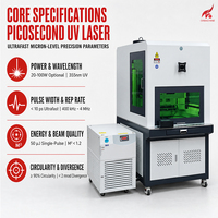 CKMACHINE Pikosekunden-UV-Laserschneidemaschine 300x300mm Wassergekühlter UV-Laserschneider für Glas, Keramik, Stein, Acryl, Mikrometer