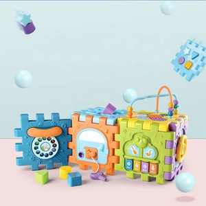 Cubo di Attività per Bambini 3D con 6 Lati, Gioco Educativo Musicale con Forme Geometriche, Labirinto di Perline e Ingranaggi - Product Image 5