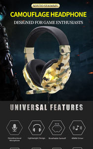 <span class=keywords><strong>Casque</strong></span> de jeu camouflage SY830mv avec éclairage LED, son stéréo 3D supra-auriculaire, <span class=keywords><strong>casque</strong></span> de réalité virtuelle pour jeux avec microphones pour ordinateur <span class=keywords><strong>PS4</strong></span>/PS5 - Product Image 3