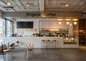 Muebles de mostrador para cafetería comercial, MDF, vidrio templado, metal, diseño ecológico de alta resistencia, tamaño/color/logotipo personalizables - Product Image 6