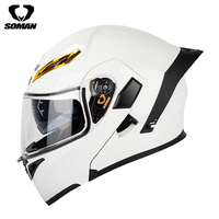 Casques de moto modulaires SOMAN SM955-S à visière relevable, logo personnalisé, double visière et spoiler arrière élargi, casques pour moto unisexes