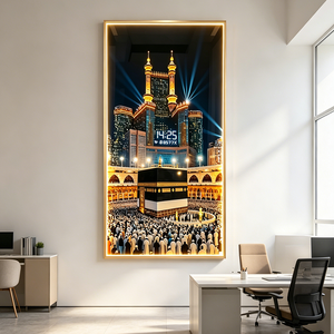 Customize Makkah Kaaba Wall Art High Detail Gift Islamic Home Decoration Entrance Living Room LED Crystal Porcelain <b>Painting</b> - Product Image 3
