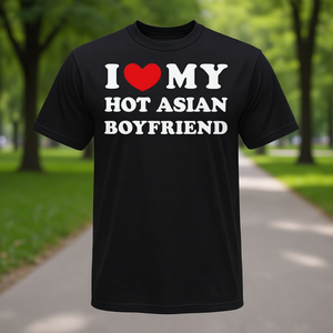 Camiseta I Love My Hot Asian Boyfriend, color negro, unisex, talla para adultos S M L XL XXL - Product Image 3