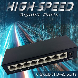 8-Port Gigabit <span class=keywords><strong>Ethernet</strong></span> không được quản lý chuyển đổi máy tính để bàn, <span class=keywords><strong>Ethernet</strong></span> Splitter - Product Image 2