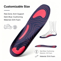Semelles orthopédiques à soutien de la voûte plantaire avec amorti et absorption des chocs pour la marche, la course et la tenue debout toute la journée, ajustement personnalisable