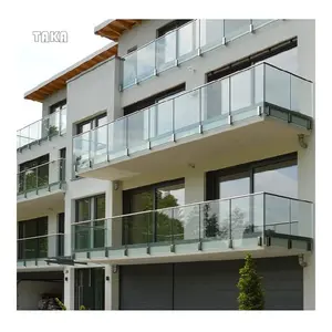 TAKA 2205/316 Glass Railings Balcony/Deck Baluster Stainless Steel Wall Mounted Spigot Glass Railing