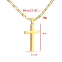 Collier pendentif croix 3mm/2.5mm/5mm en acier inoxydable plaqué or 18 carats, chaîne torsadée, chaîne gourmette, cadeau de première communion pour homme chrétien