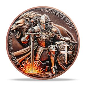 Moneta Commemorativa Personalizzata Cavaliere e Leone: Medaglione del Valore Cavalleresco e dello Scudo Sacro |   Regali Commemorativi per Collezionisti, Storici - Product Image 2