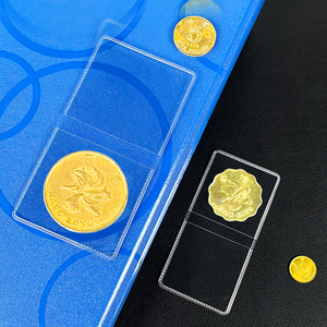 Archivalpro Transparent Wholesale PACK 100pcs 2x2 2.5x2.5 Double <strong>Pocket</strong> 0.17mm PVC Secure <strong>Plastic</strong> Storage Holder Coin Flips - Product Image 1