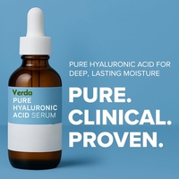 Sérum Visage à l'Acide Hyaluronique Pur Marque Blanche Non Gras, Répare la Peau Terne, Rajeunissant, Hydratation Profonde