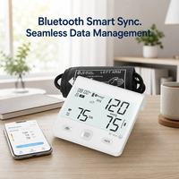 Tensiomètre intelligent Bluetooth pour le bras supérieur, écran LCD ultra-large, alerte ECG AFIB, dispositif médical, prix d'usine, CE